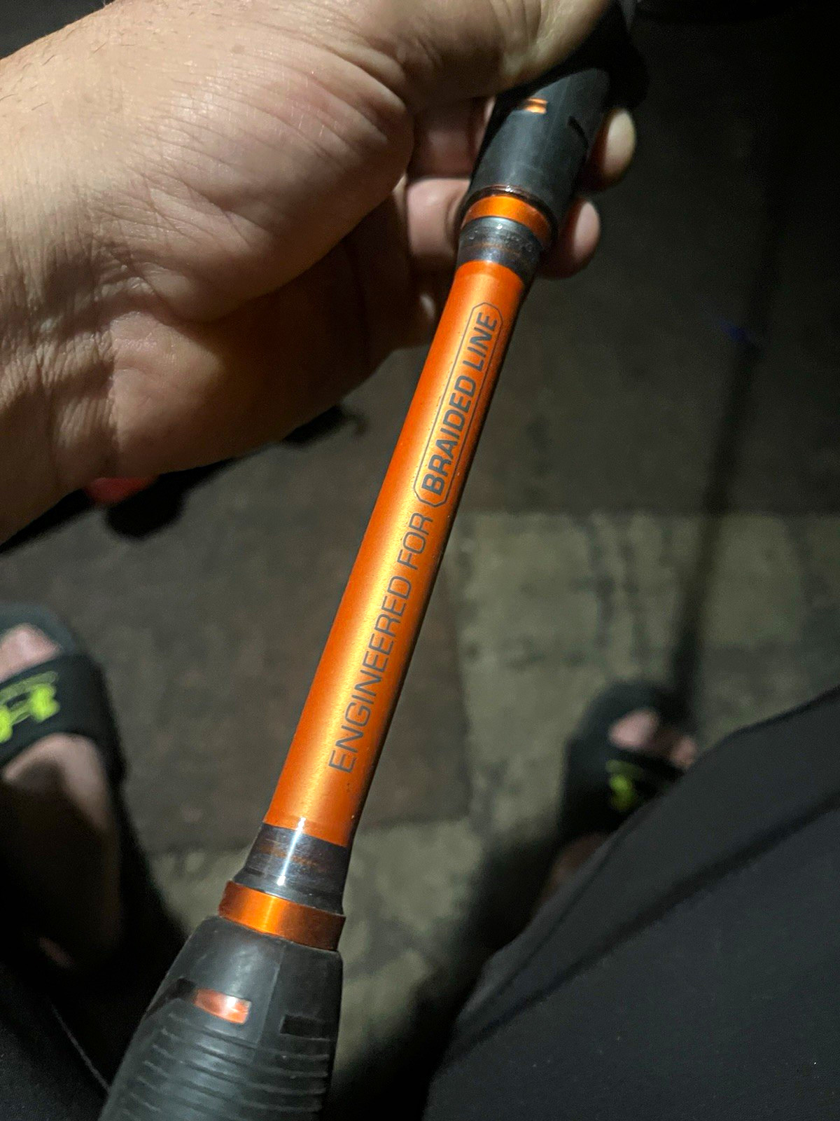 Braided Line Spinning Rod Graphite 7’ Medium Fast 2pc Orange/Black 8G