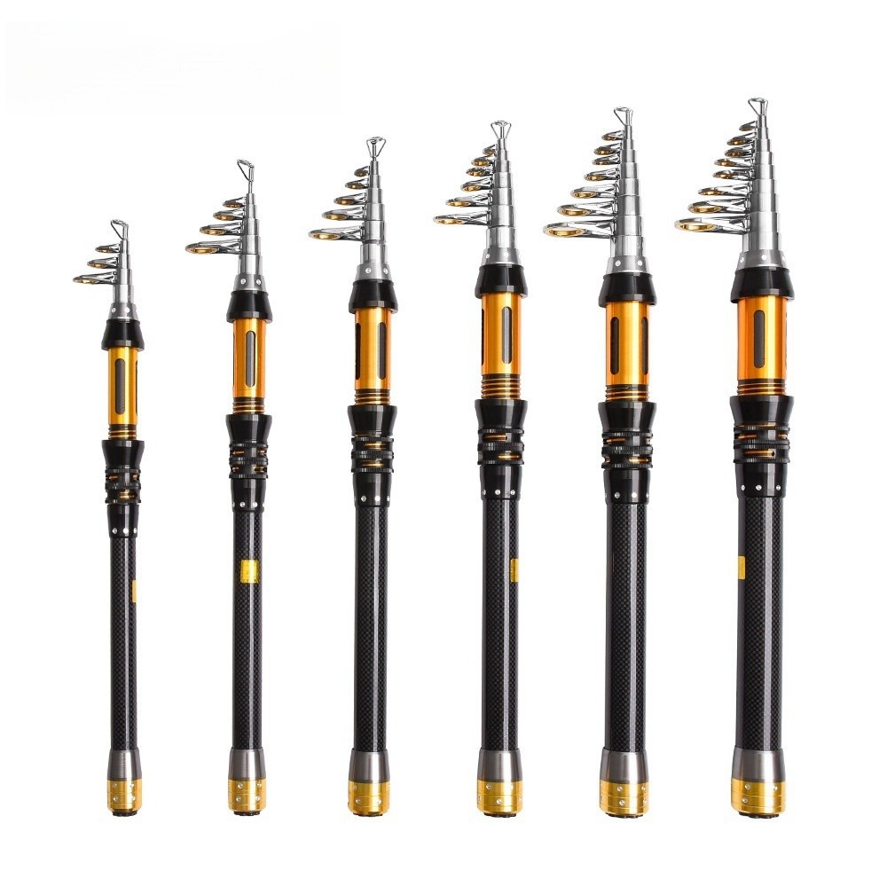 Spinning Fishing Rod Carbon Fiber Long cast Telescopic Pole 1.5M-3.0M Saltwater