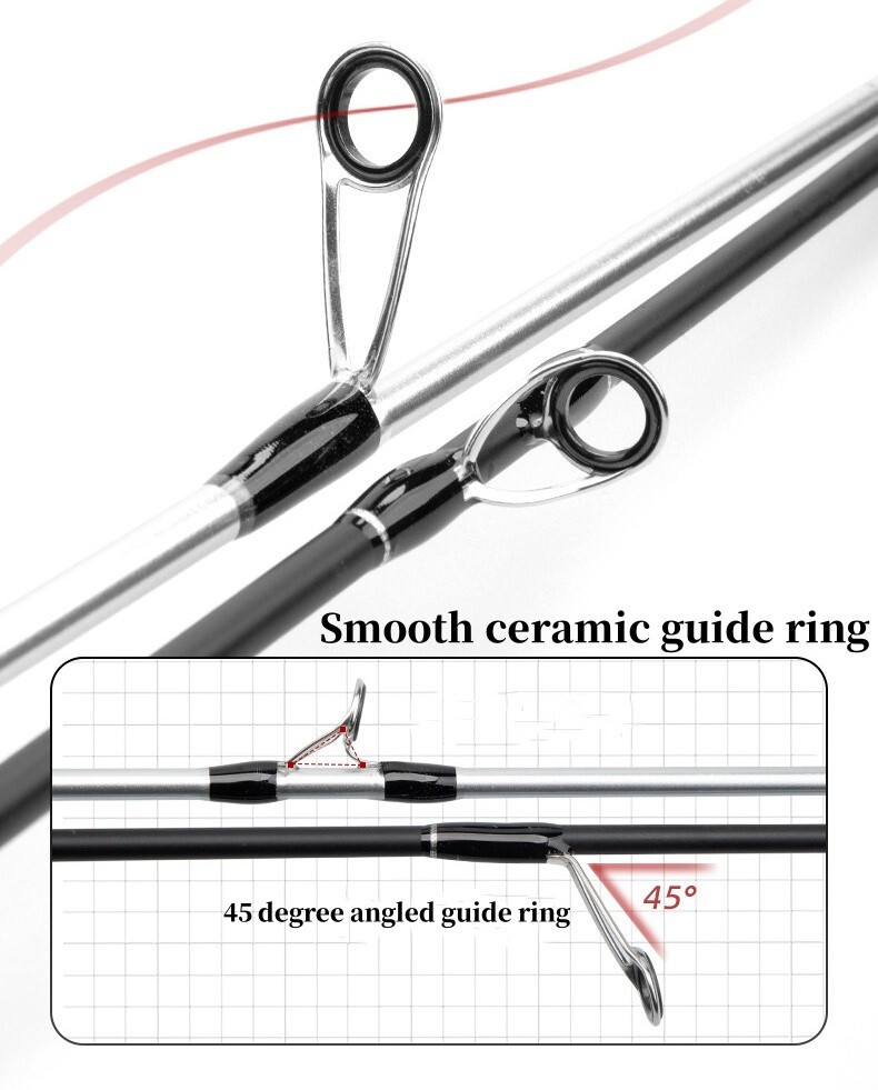 Fishing Rod Casting Spinning Travel Carbon Fiber Rod 2 Sections Ultra-Light Rod