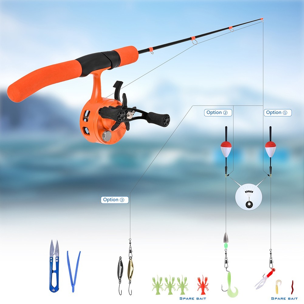 Portable Fishing Set Ice Fishing Rod Carbon Fiber Tip Fiberglass Tip Section