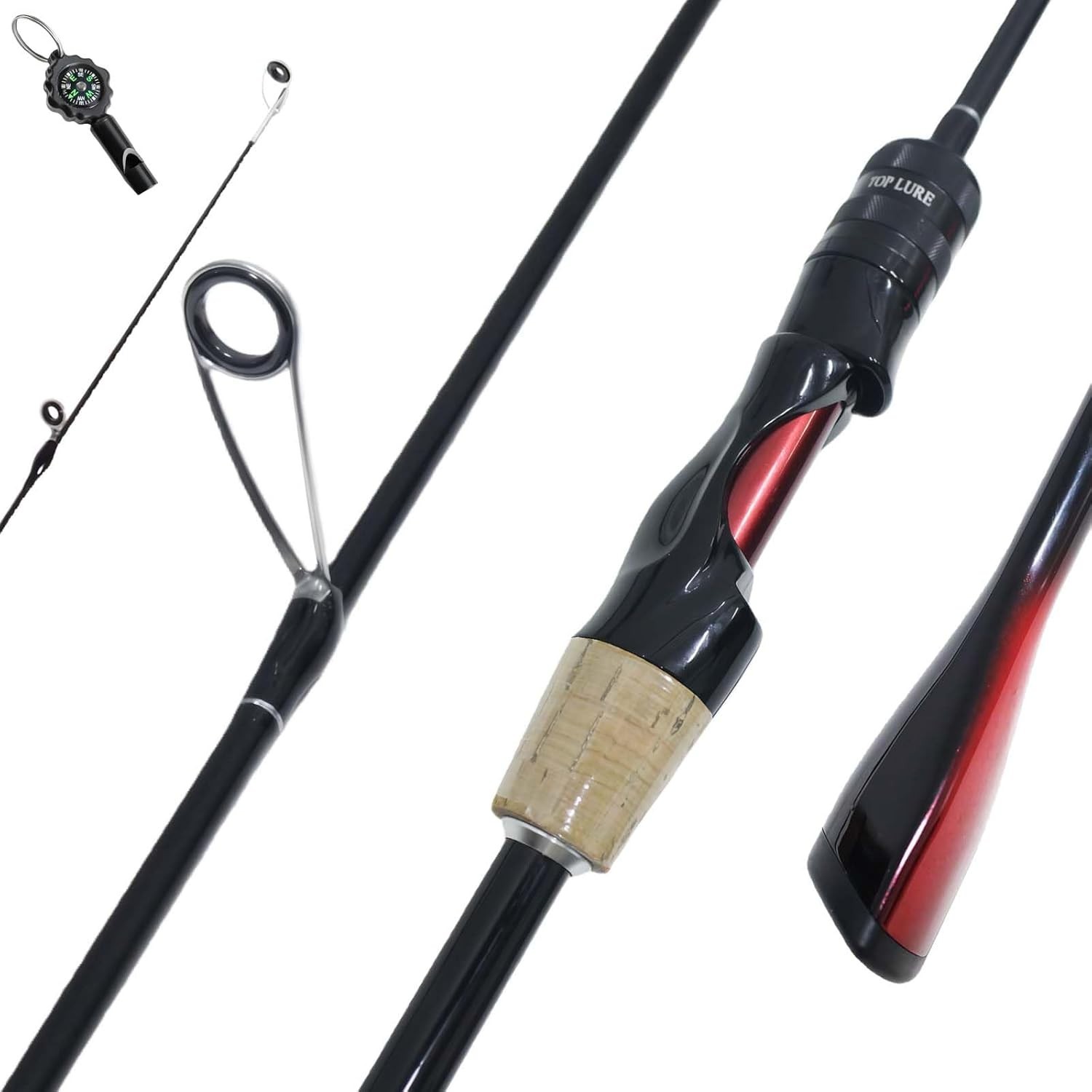 Ultralight Fishing Rod 6’0” , 2-Piece Spinning & Casting Rod, Carbon Graphite…
