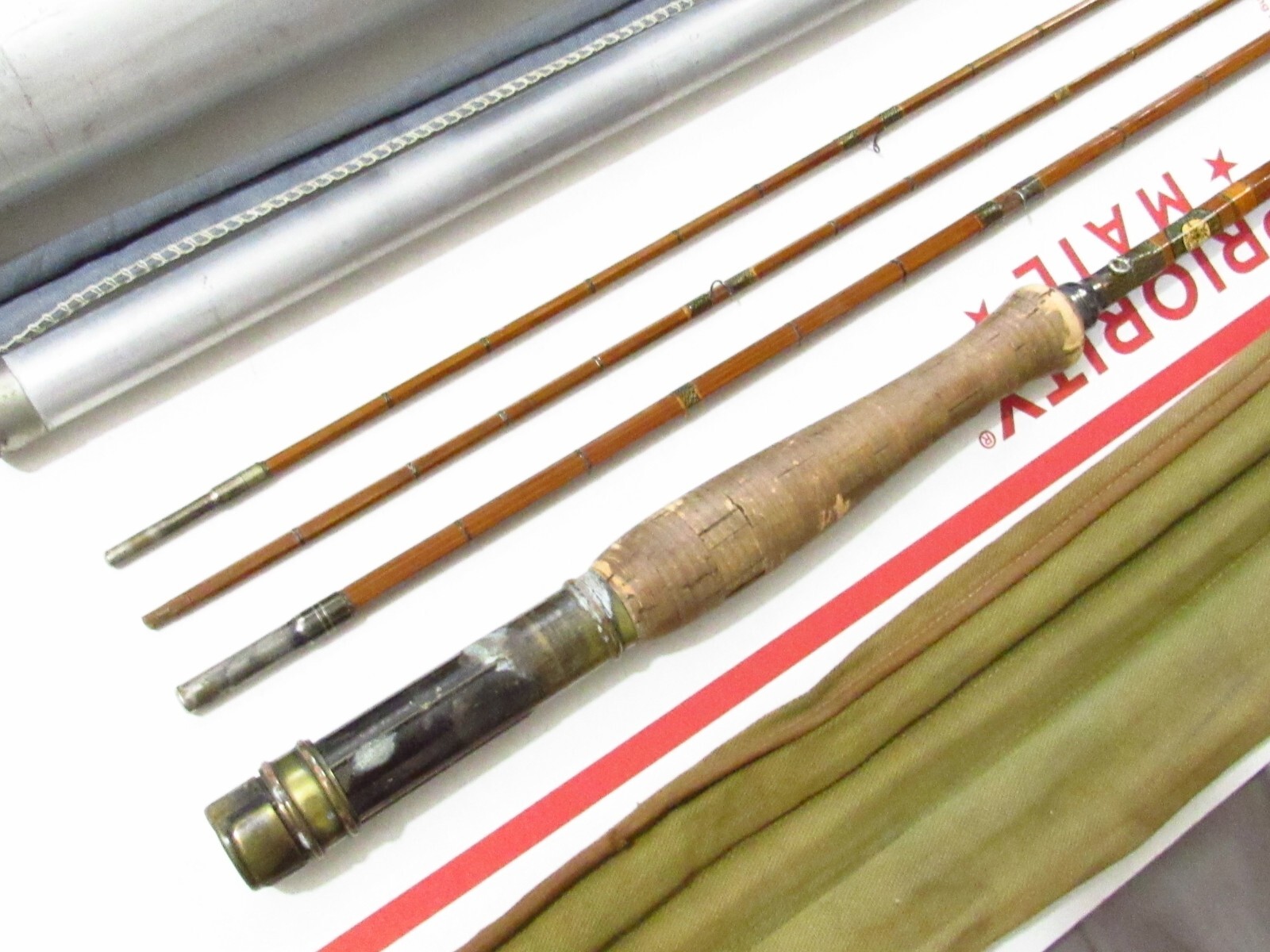 1930S USA ABBEY & IMBRIE CHUBB MONTAGUE 8′ 1/2 FT BAMBOO FLY ROD FOR RESTORE