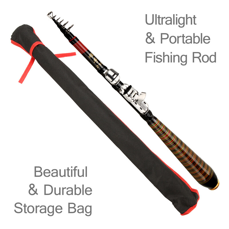 Carbon Fiber Travel Spinning Telescopic Fishing Rod Portable Retractable Fishing