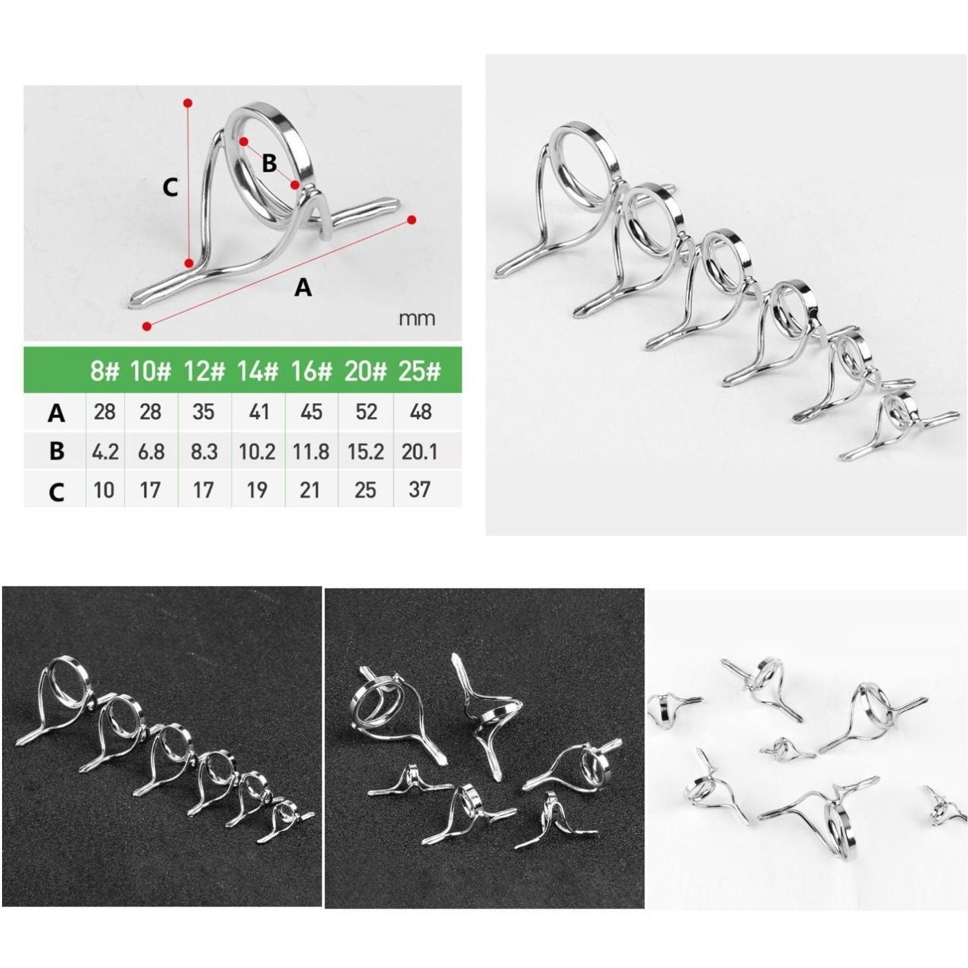 Long Lasting Ceramic Fishing Rod Repair Set for Line Protection (7 Sizes)