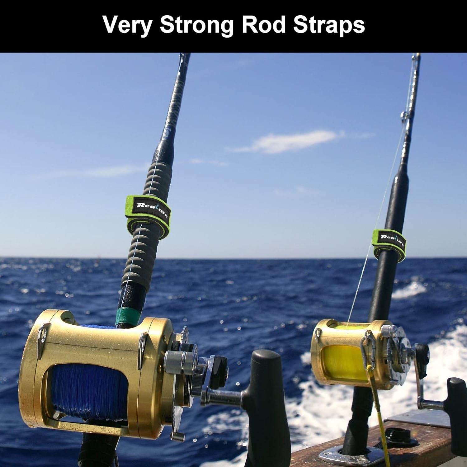 12 Pcs Fishing Rod Straps, Adjustable Fishing Rod Straps, Elastic Neoprene Fishi