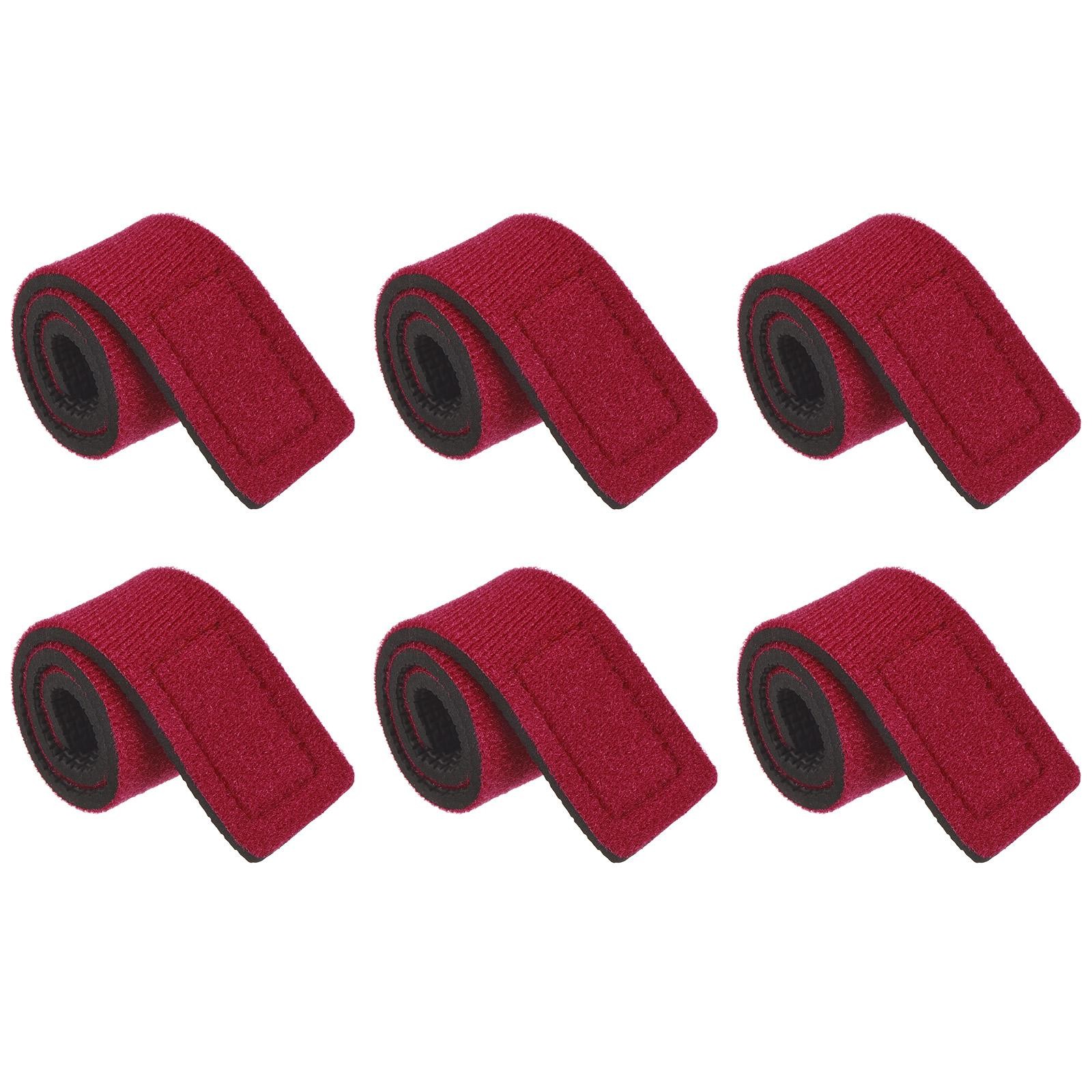 6pcs Fishing Rod Strap, 25cm Stretchy Belts Holders Pole Sleeve Cover, Red