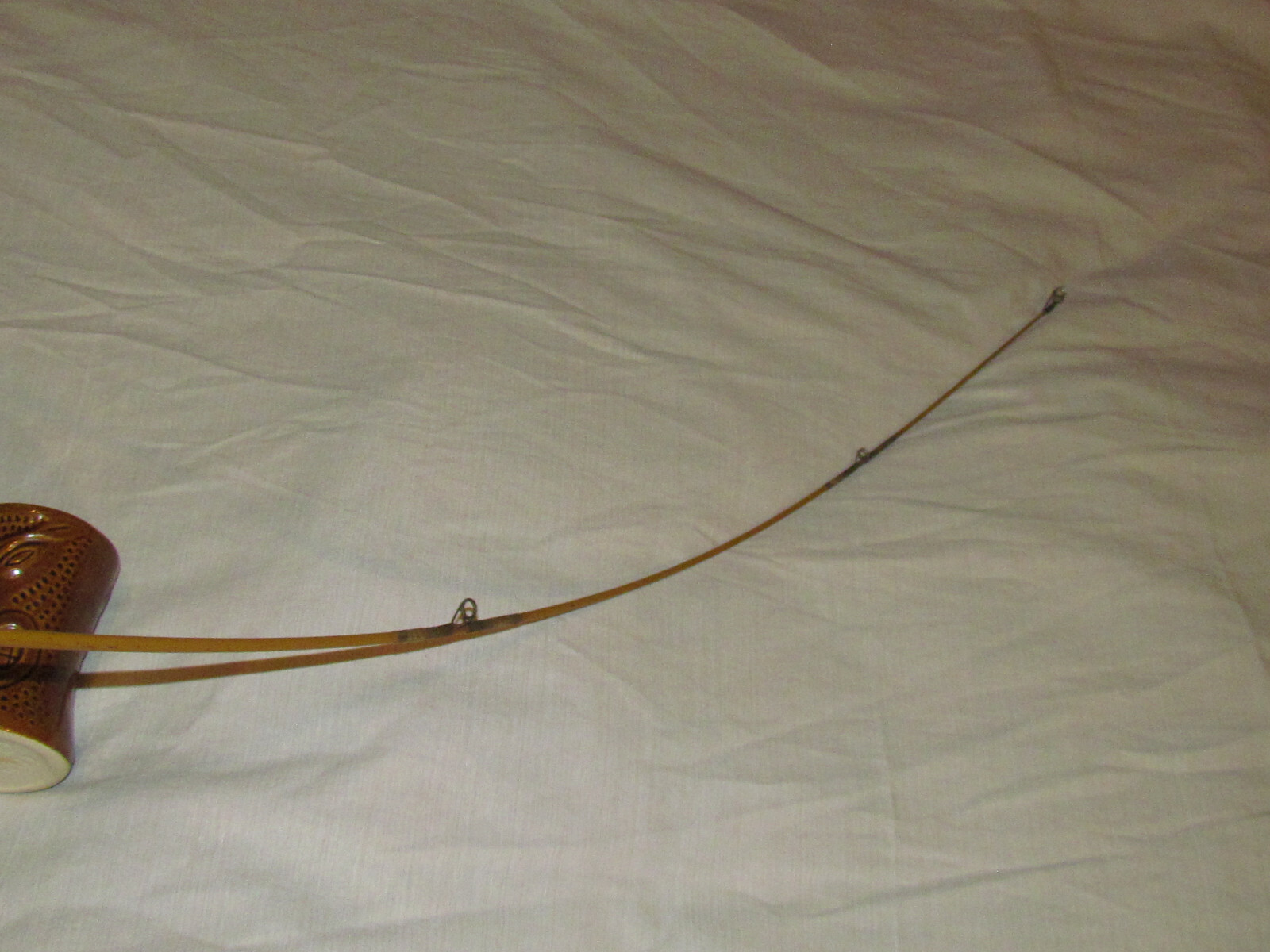 The ANGLER Rod Casting Fiberglass 6ft Pole 2Pc Cork Handle /USA Made/ Vintage GC