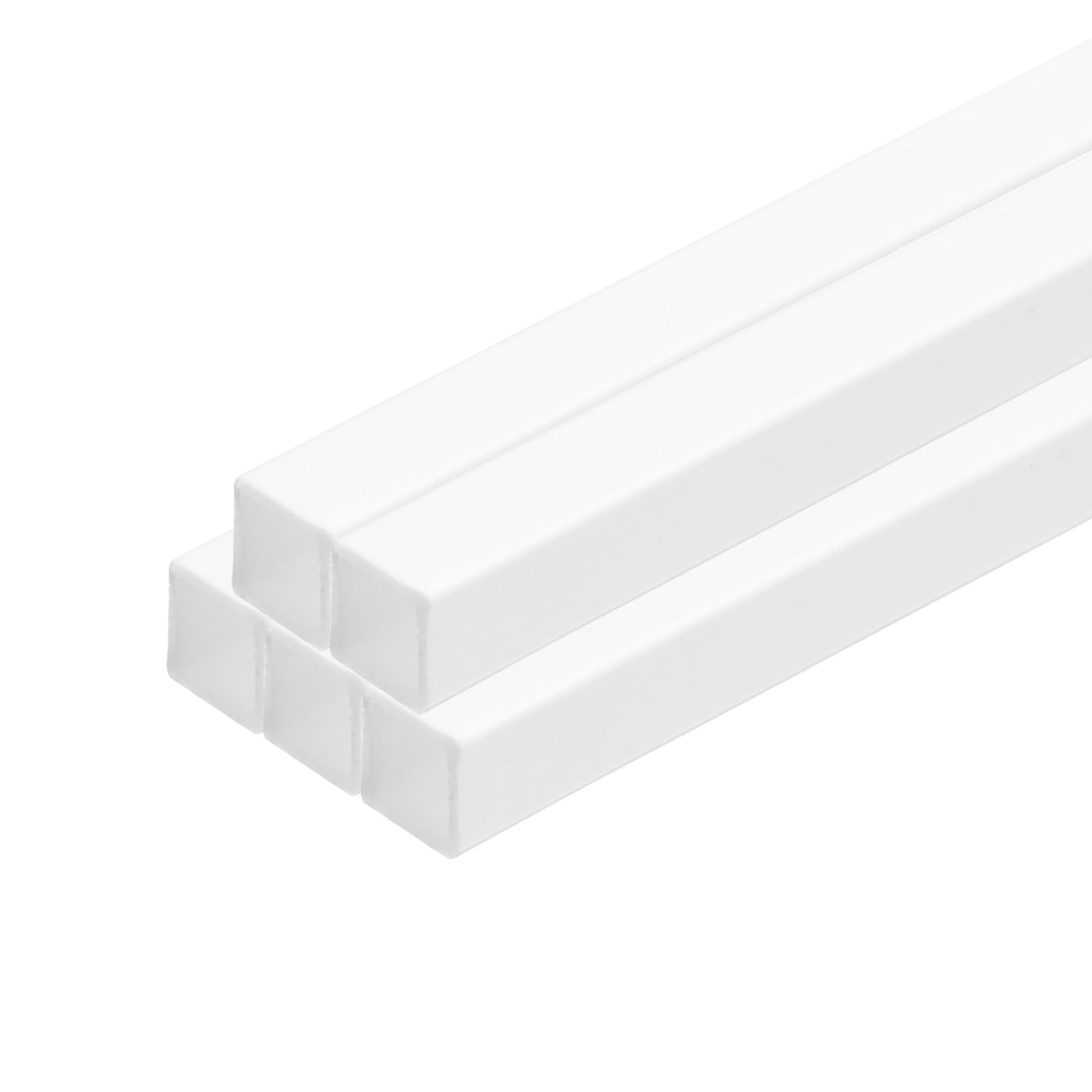 5 PCS 20 Inch Plastic Model Tube ABS Solid Square Bar 0.31×0.31 Inch White
