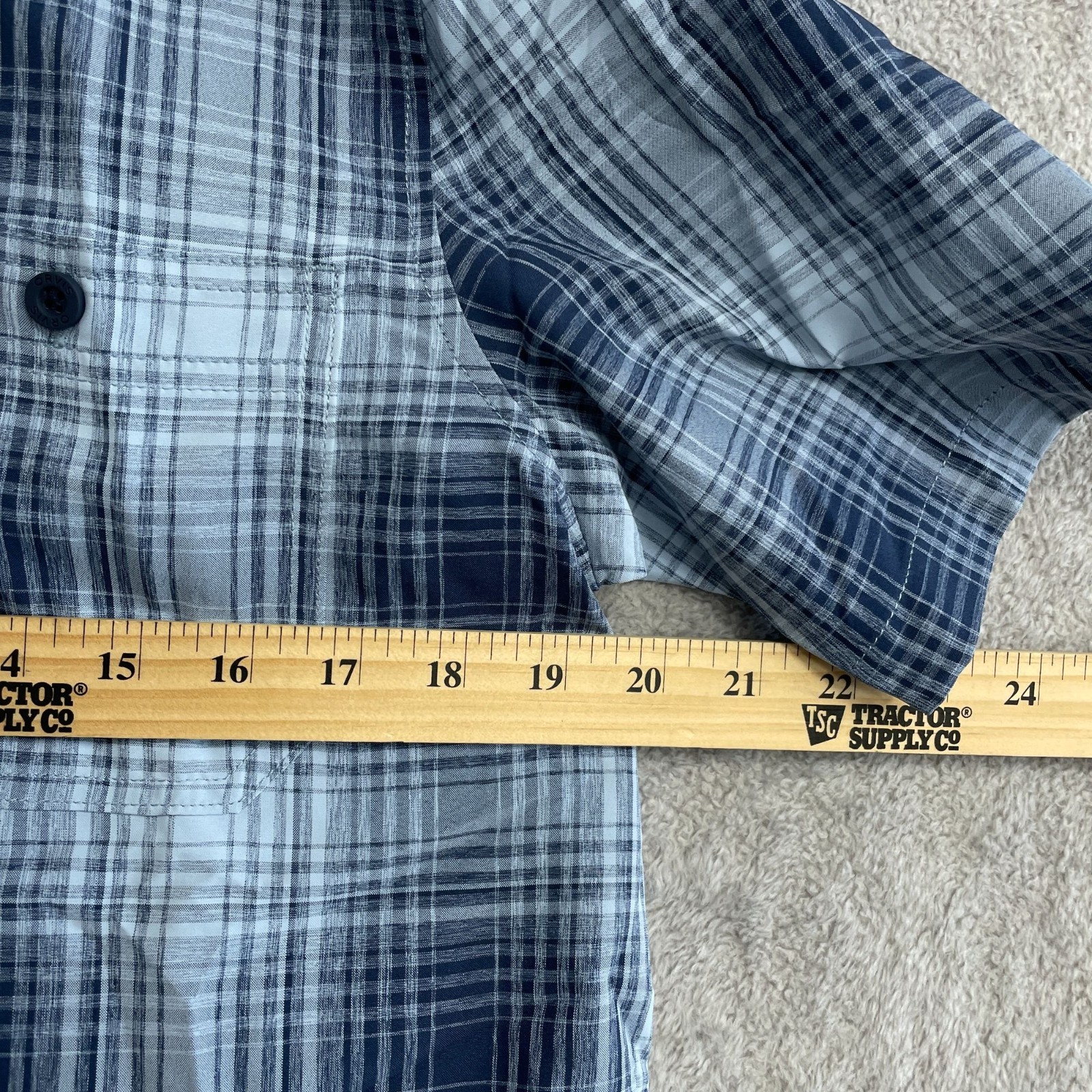 NEW Orvis Men’s S Tech Shirt Blue Plaid UPF 30+ Quick-Dry Button Up Outdoor