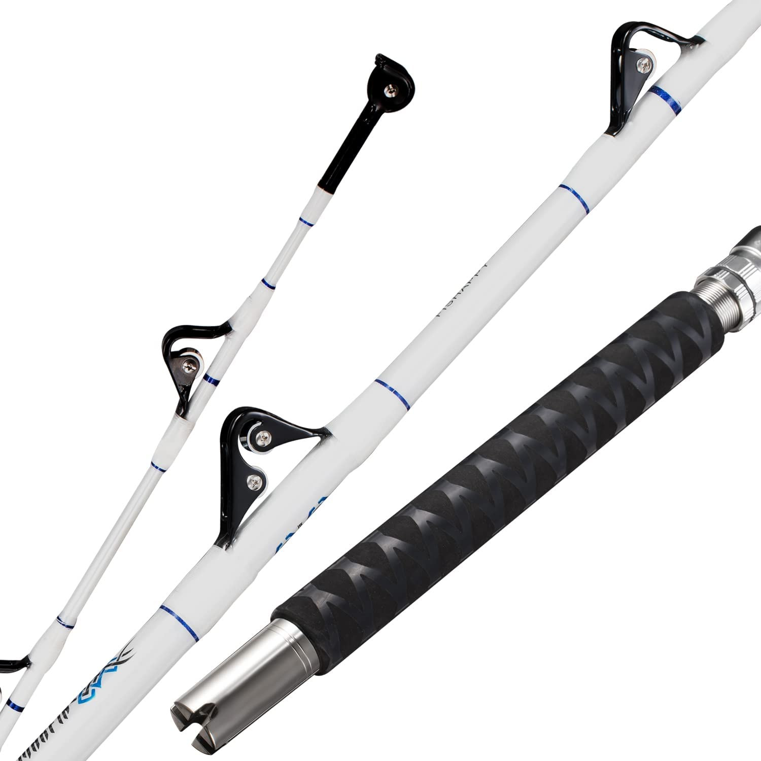 Saltwater Offshore Heavy Trolling Rod Big Game Boat Fishing Pole w Roller Guides