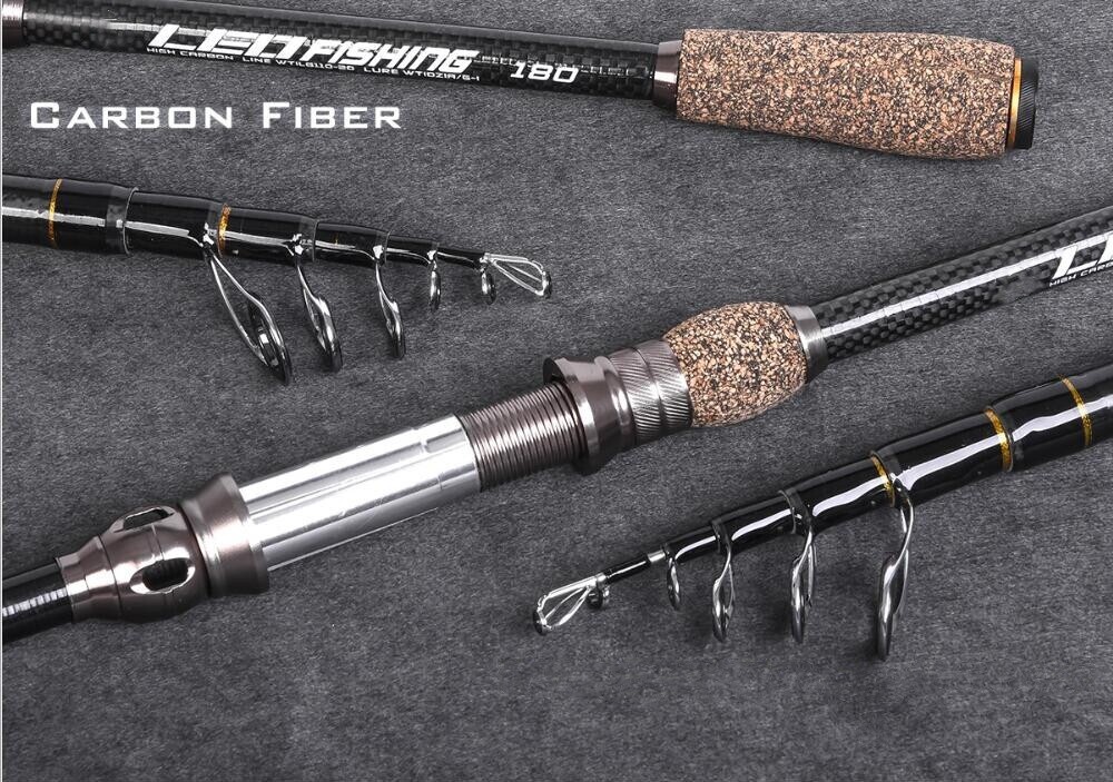 Carbon Telescopic Rock Fishing Rod 1.8m 2.1m 2.4m 2.7m Carbon Fiber Spinning Rod