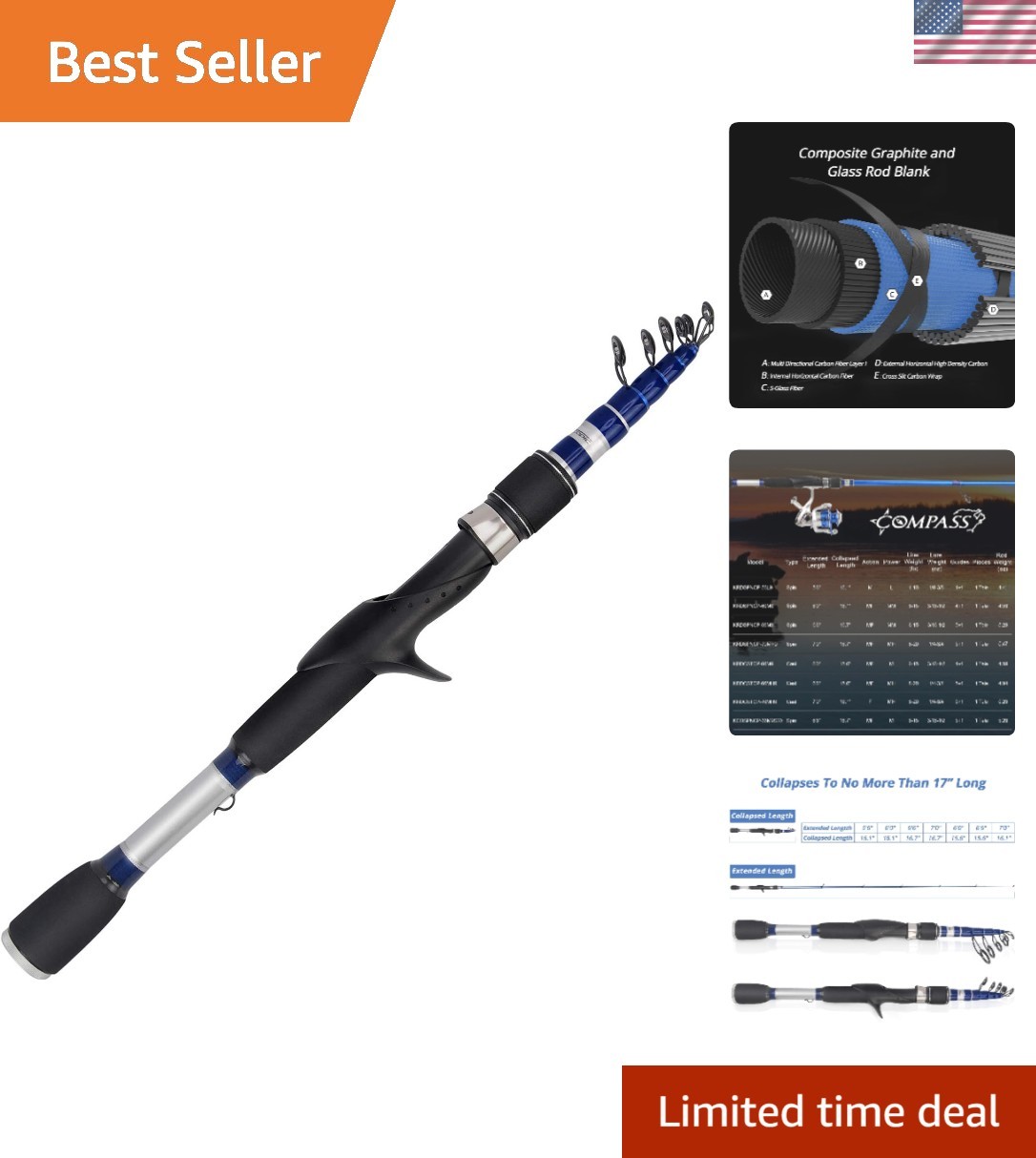 Telescopic Fishing Rod – Medium Power, Ideal for Active Outdoor Anglers