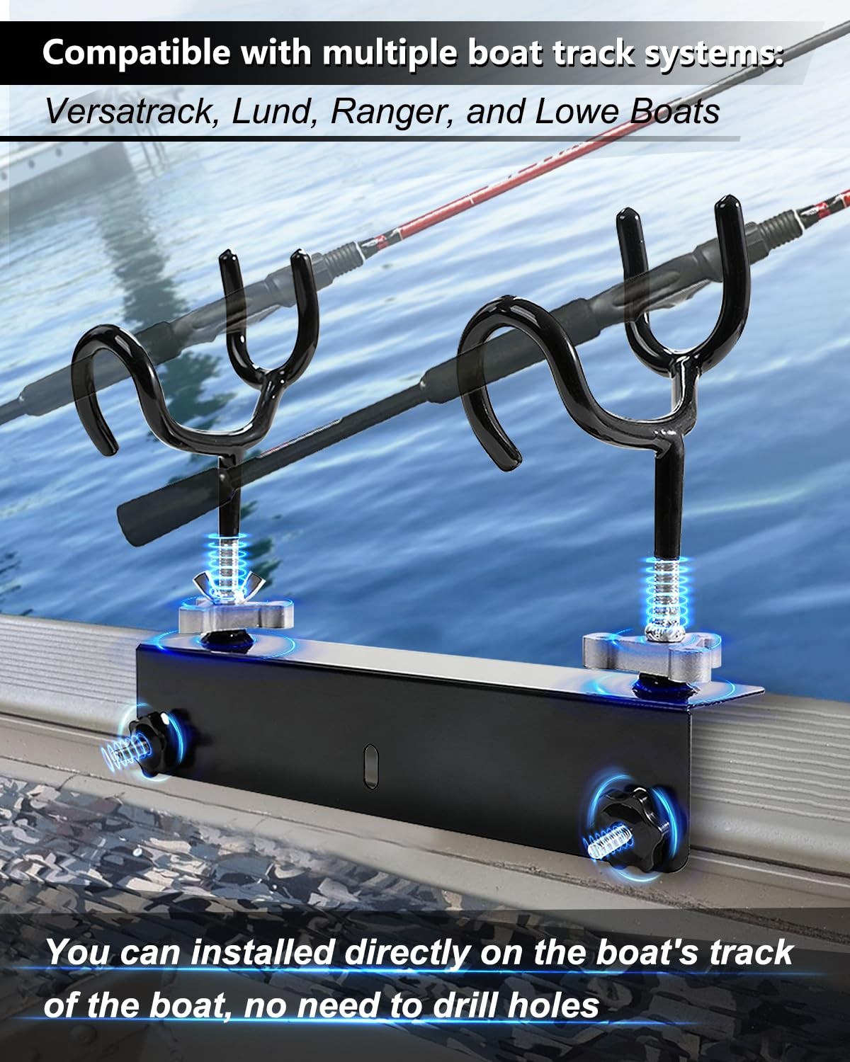 Dnshorix Boat Track System Rod Holder Power Lock And Track Adapter – Compatible