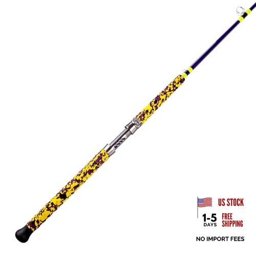Catfish Fishing Rods – 7’6″ One-Piece Glow with Black Light Albatross Purple
