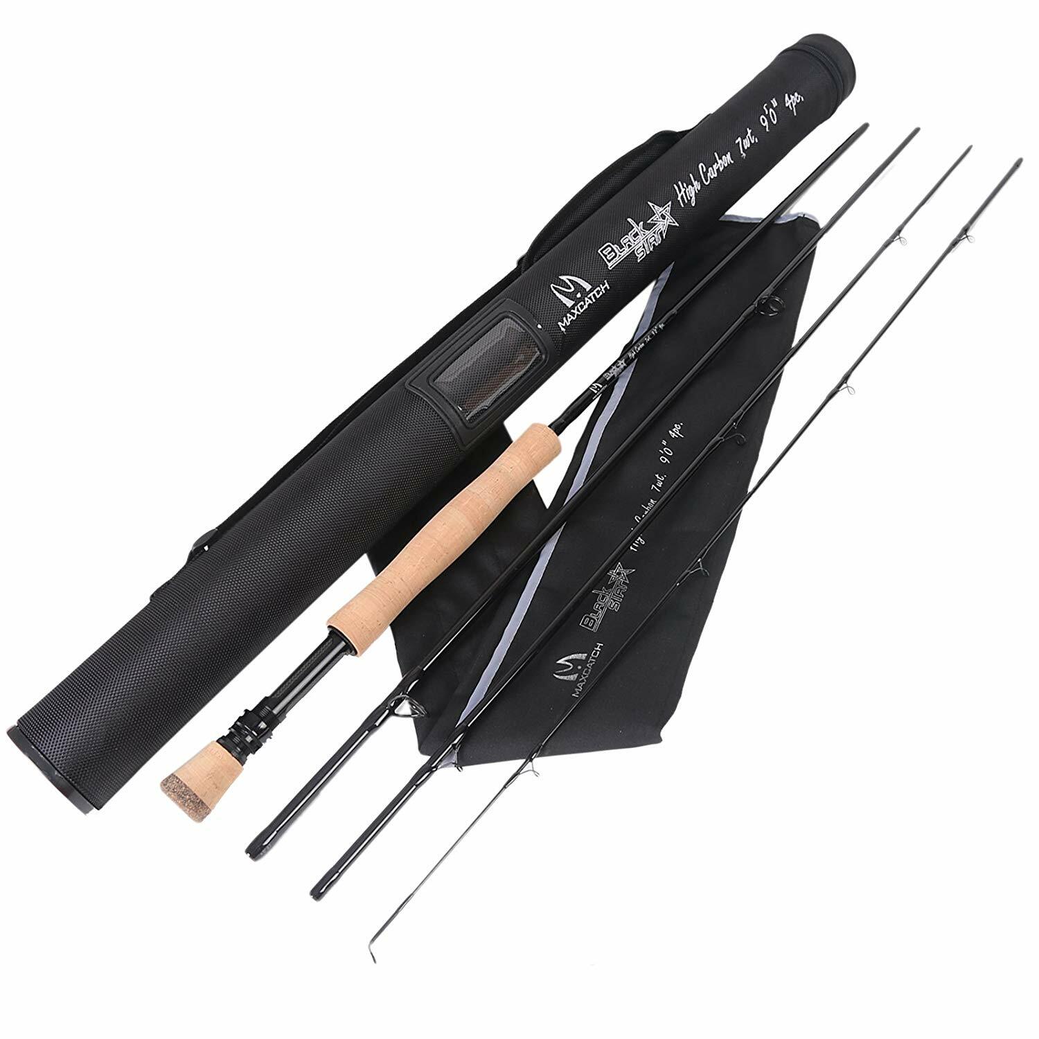 Black Star Fly Fishing Rod 4/5/6/7/8WT 9FT Fast Action IM10 Carbon with Tube