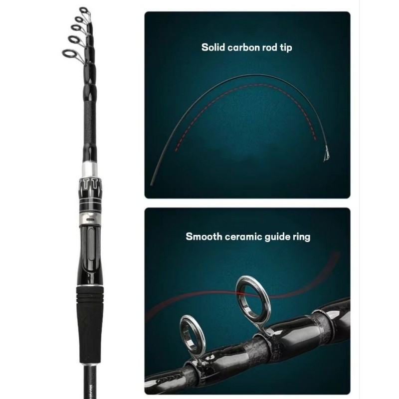 Telescopic Fishing Rod Carbon Fiber Spinning Casting Rod High Sensitivity Rod