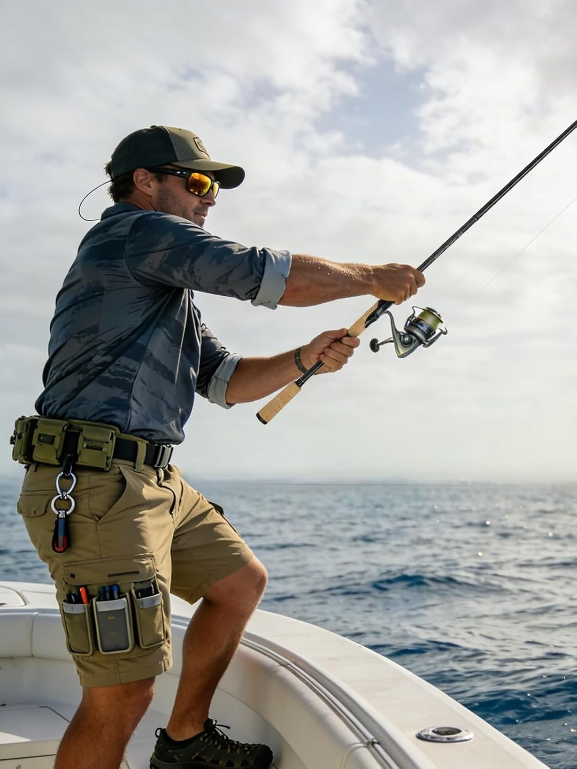 8′ Medium Heavy Saltwater Carbon Fiber Fishing Rod Spinning Casting – 2 Pole