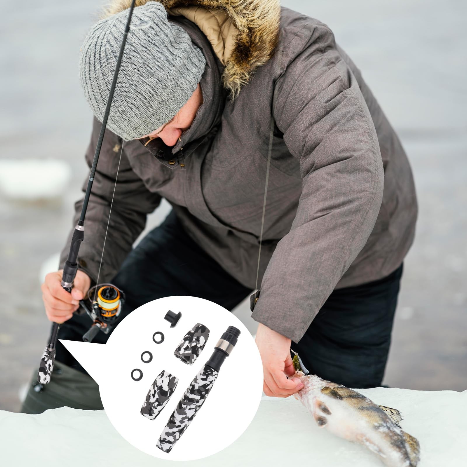 Fishing Rod Handle EVA Foam Split Pole Grips Replacement Parts