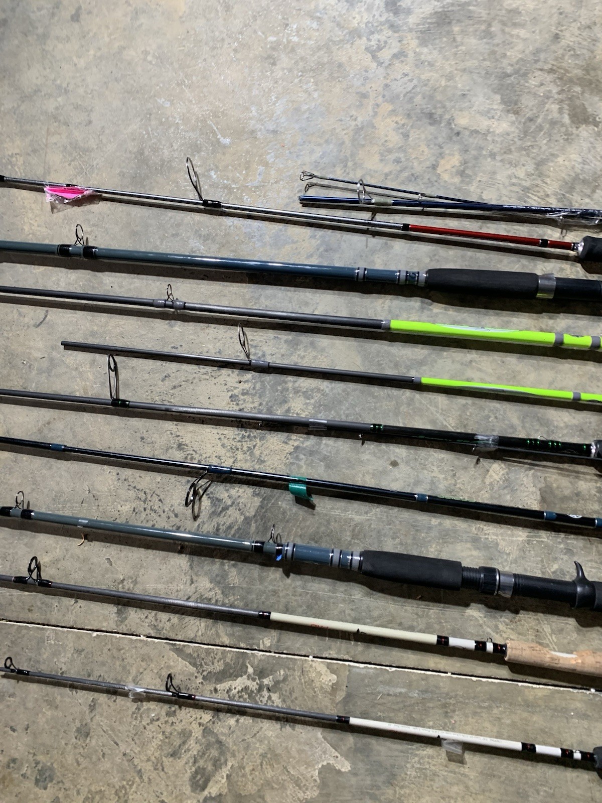 LOT OF 10 BASS PRO SHOPS FISHING RODS (BROKEN)