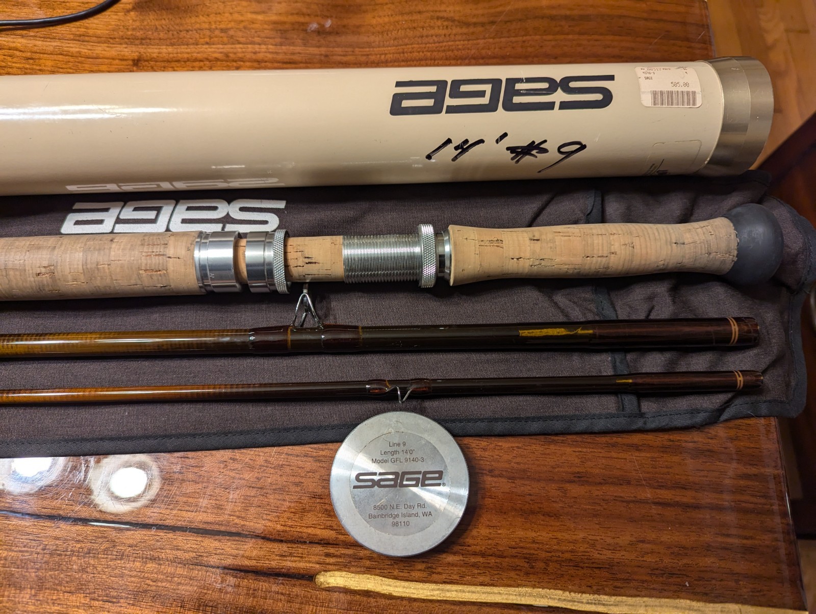 Sage Spey Fly Rod 14 Foot 9 weight 3 piece in Very Good Condition w/sock & case