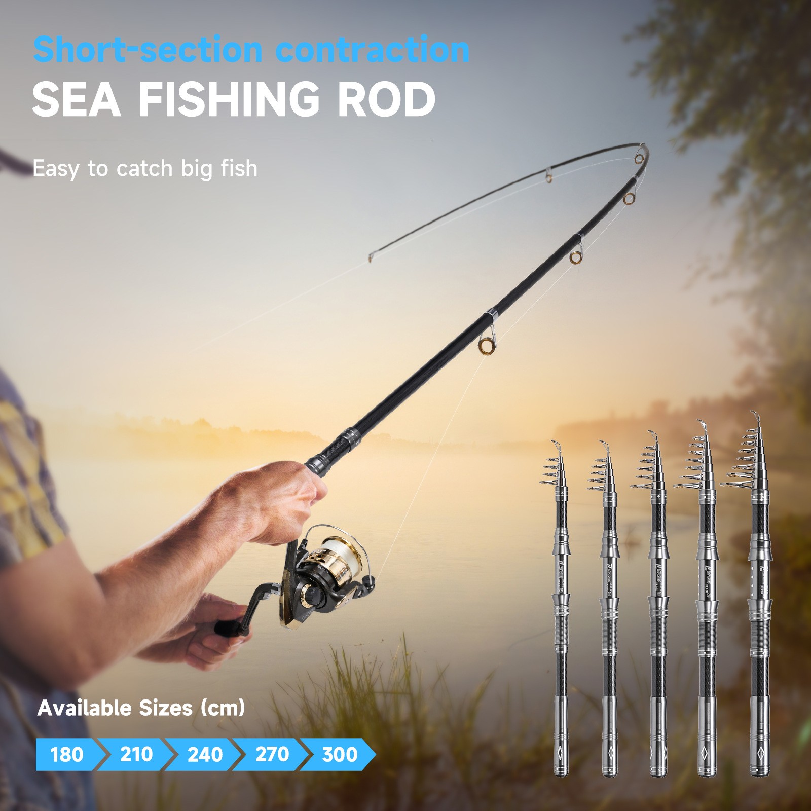 Telescopic Fishing Rods Spinning Casting Rod Carbon Fiber Rod Bass Ultra Light