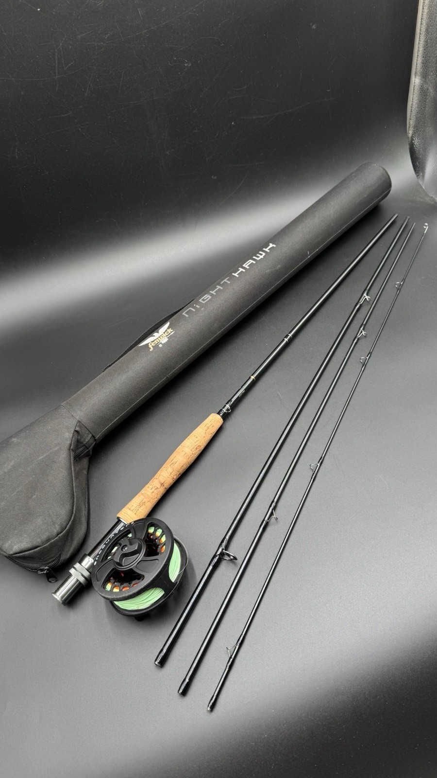 Fenwick NightHawk 9’ 5WT 4-Piece Fly Rod w/ Orvis Encounter II Reel & Case