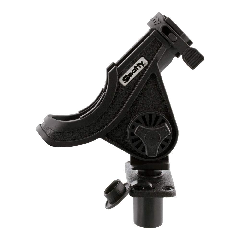 Scotty Baitcaster/Spinning Rod Holder Black 244 Flush Deck Mount Small 0281-Bk