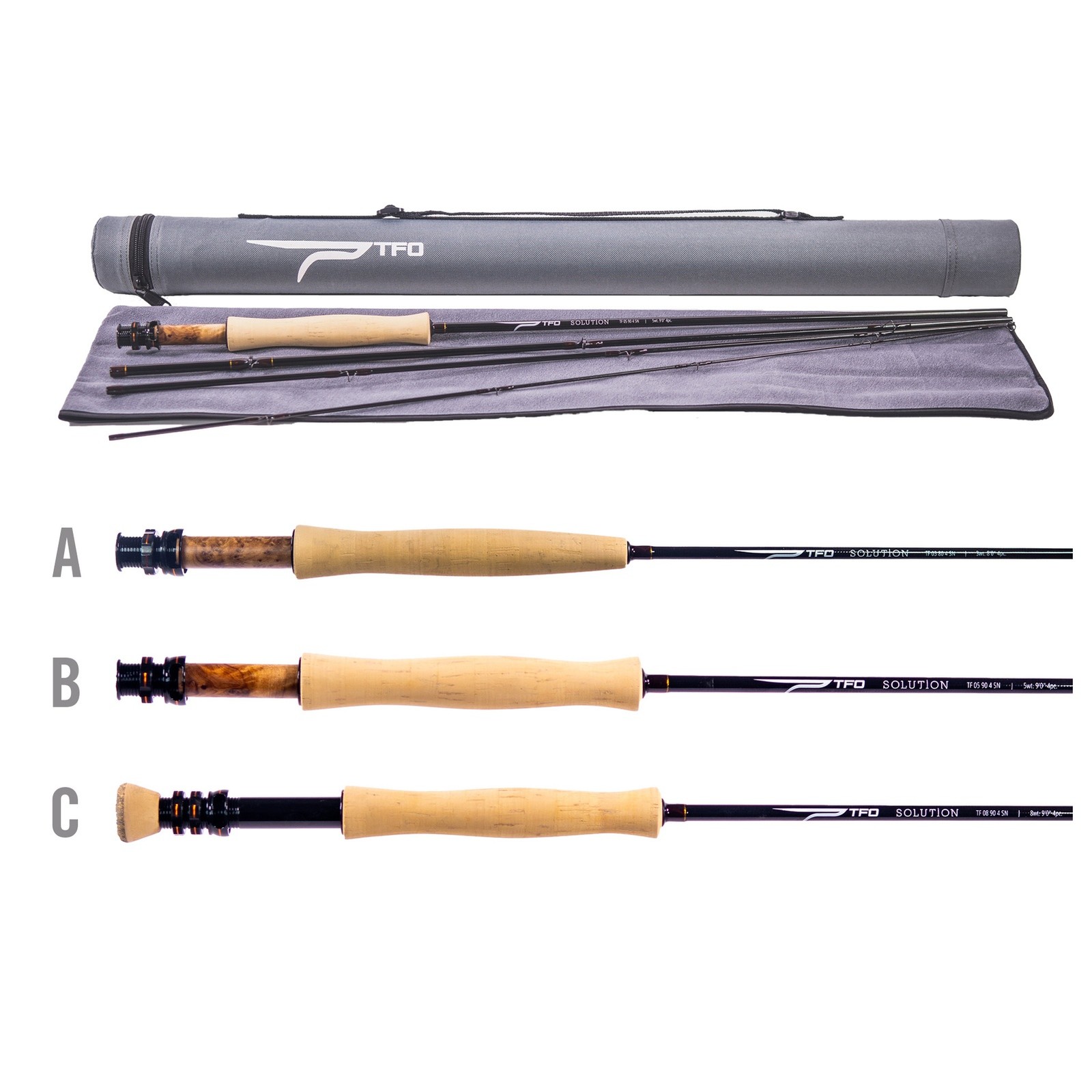 TFO Solution 8ft 6in 4wt 4-Piece Fly Rod with Case (TF-04-86-4-SN)