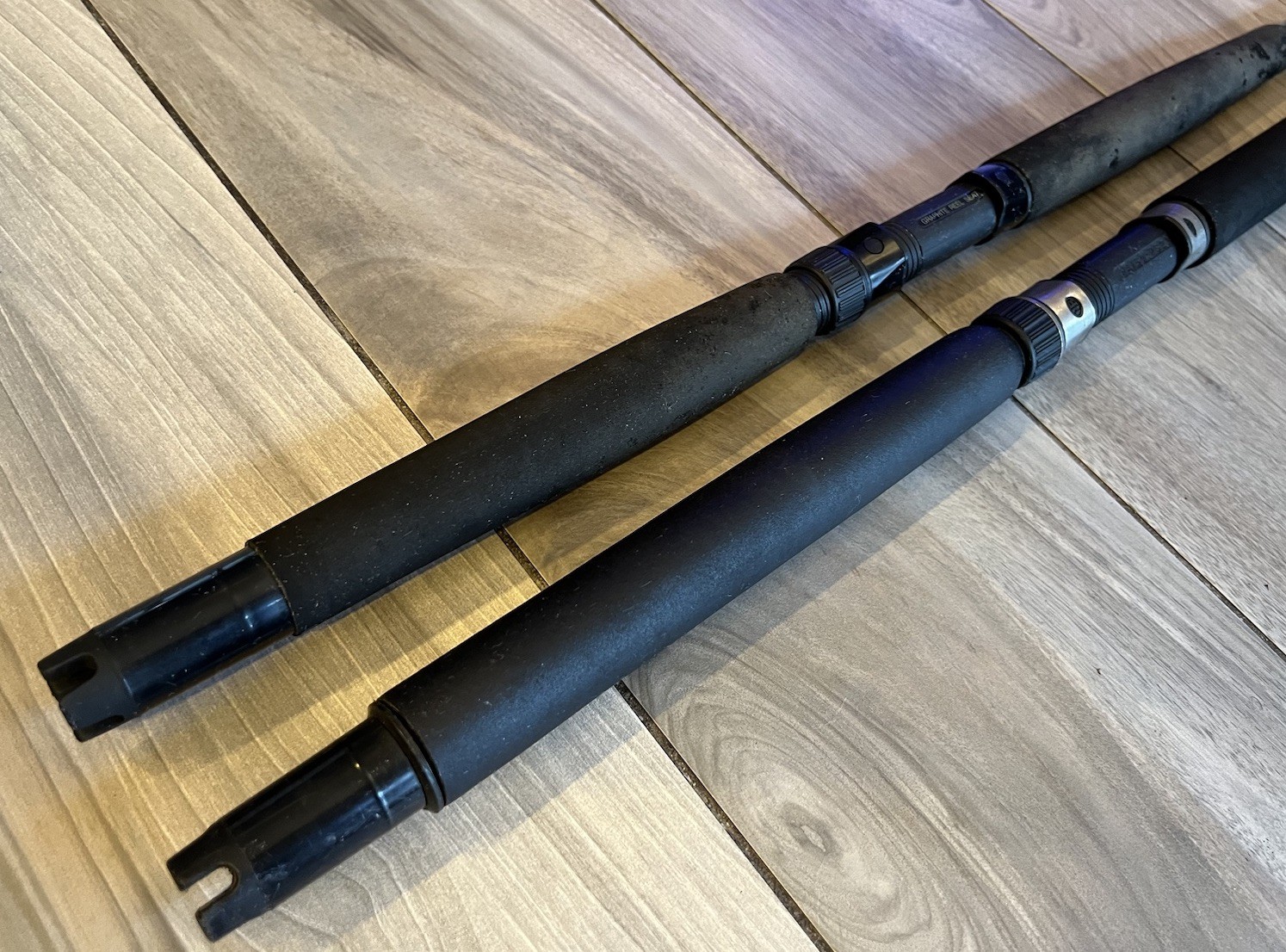 Lot of 2 Conventional Fishing Rods Star Rods Aerial & Vtg Shimano TLD 70 Heavy