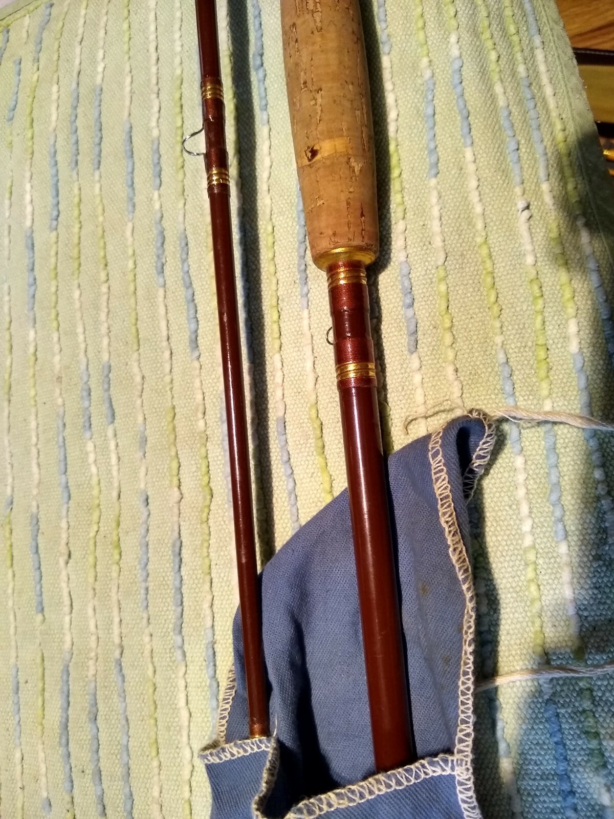 Vintage FeatherWeight 9′ Two Prices Fly Fishing Rod w/ sock near mint