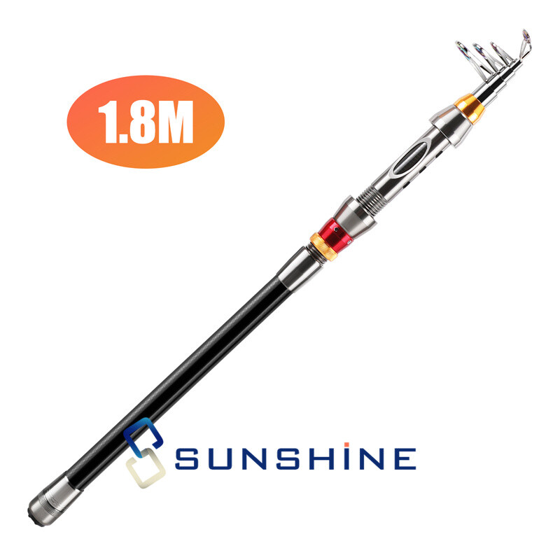 Carbon Fiber Telescopic Fishing Rod Sea 20-50LB Saltwater Portable Spinning Pole