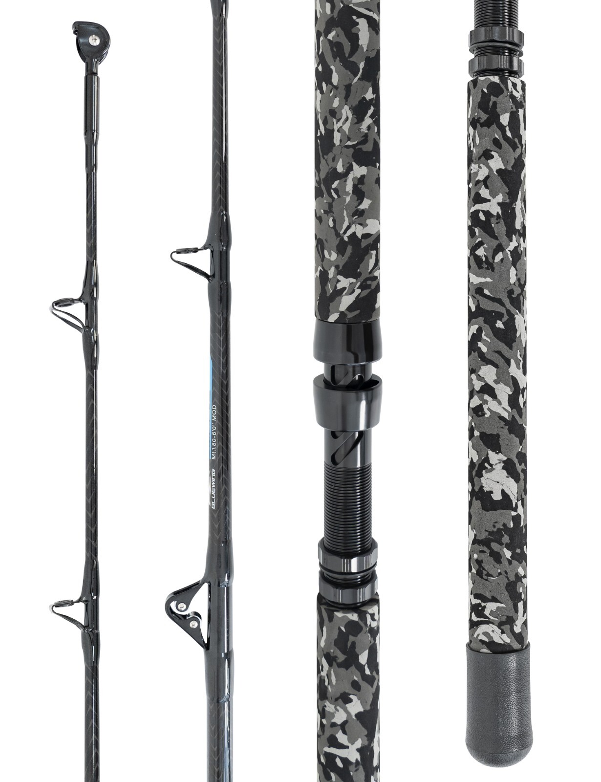 BLUEWING 6’0” Ghost Trolling Fishing Rod 1pc Fiberglass Rod Moderate Fast