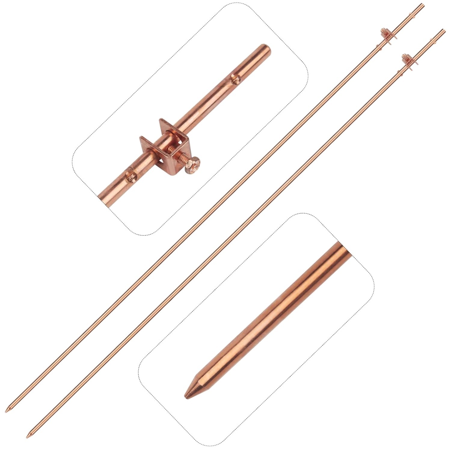 2 Pack 4′ Copper Bonded Grounding Rod
