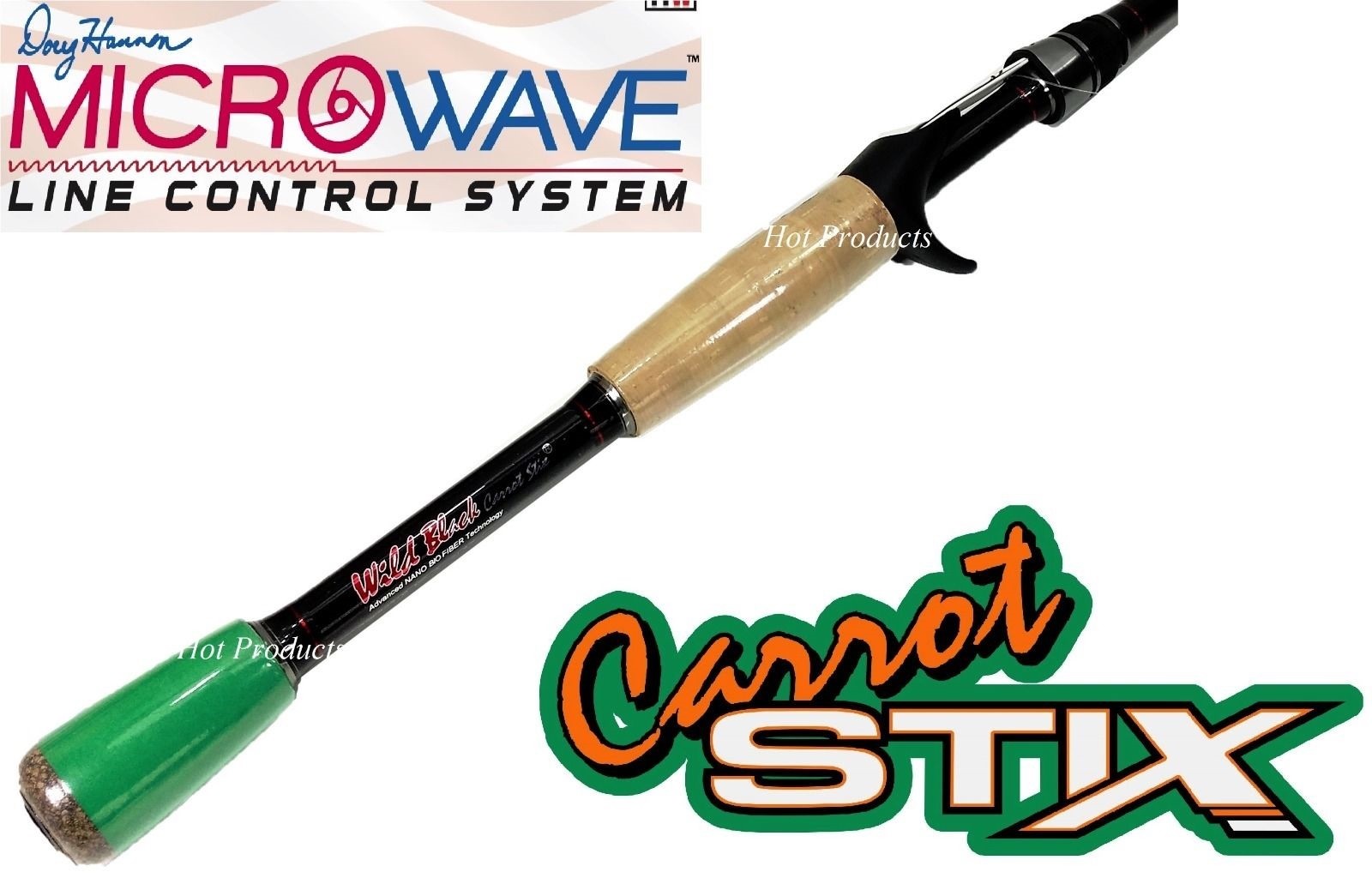 Carrot Stix CASTING 6′ 7″ MEDIUM Wild Black W MicroWave Guides Fishing Rod