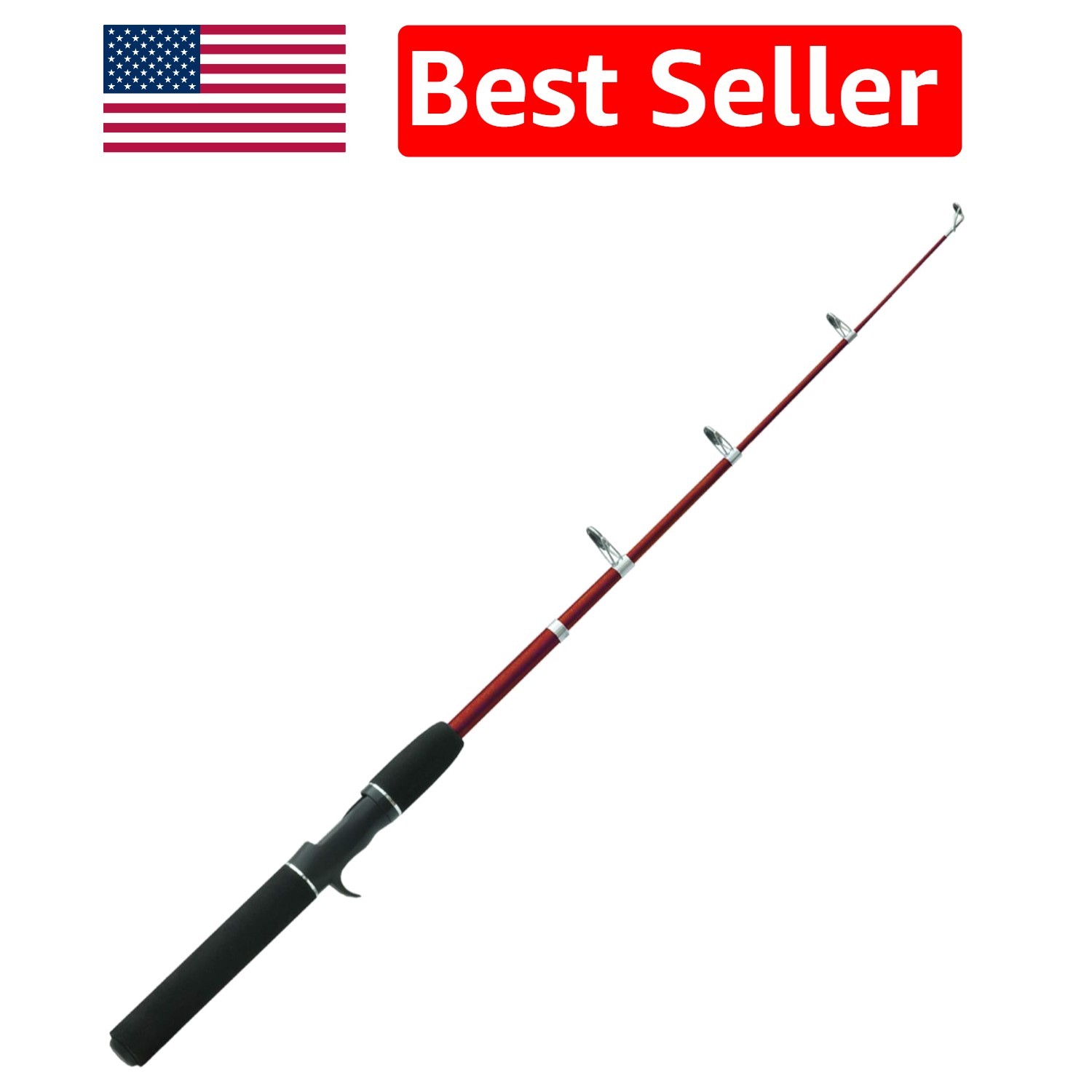Z-Cast Telescopic 5’6″ Casting Fishing Rod – Lightweight, Medium Power, Red