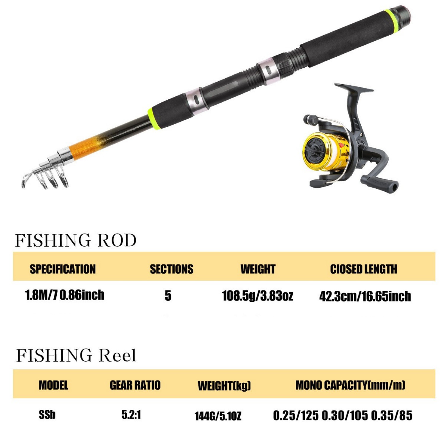 71” Telescopic Fishing Rod Pole Reel Combo Fishing Gear Set Fishing Accessories