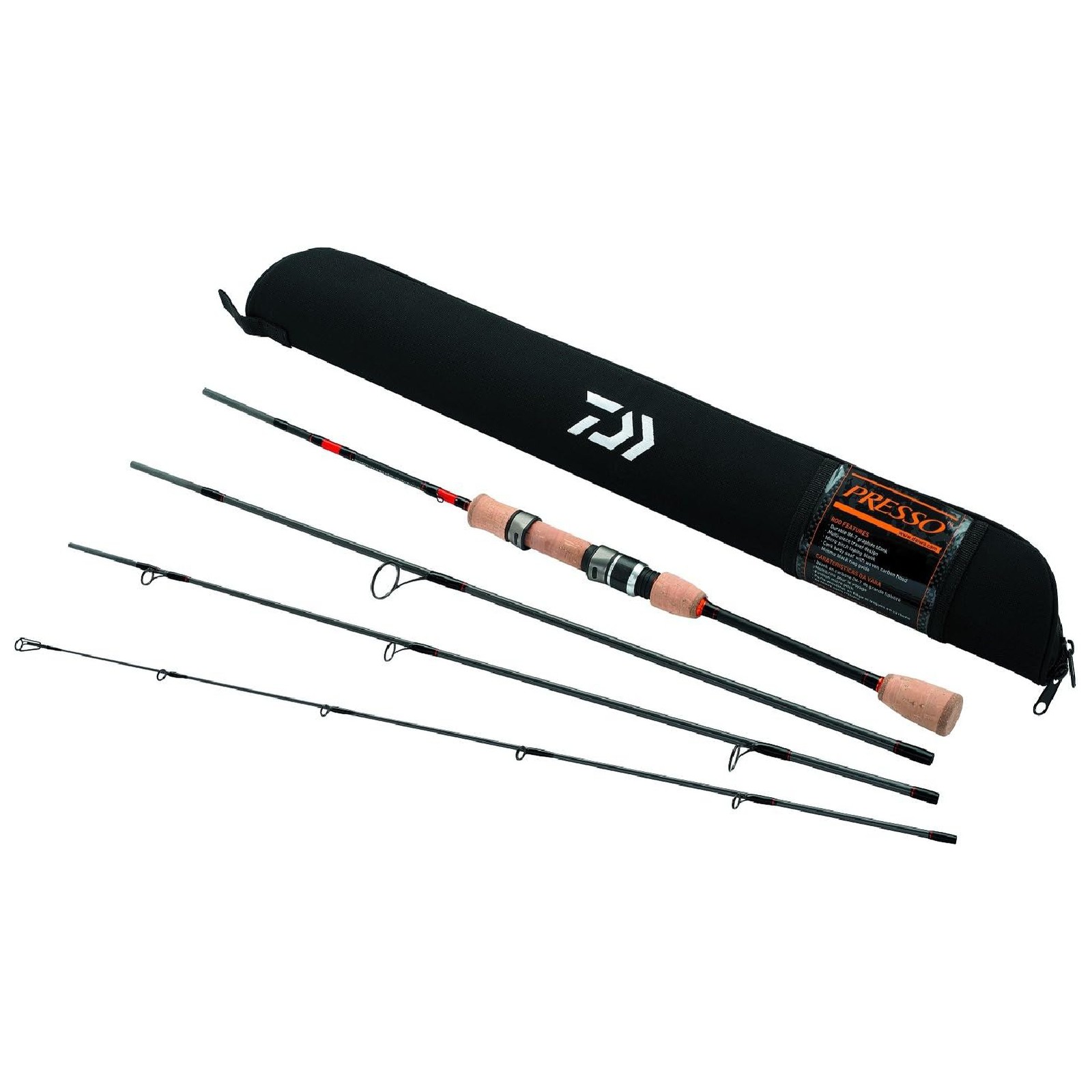 DAIWA Presso 4-Section Ultralight Spinning Pack Rod (PSO564ULFS-TR)