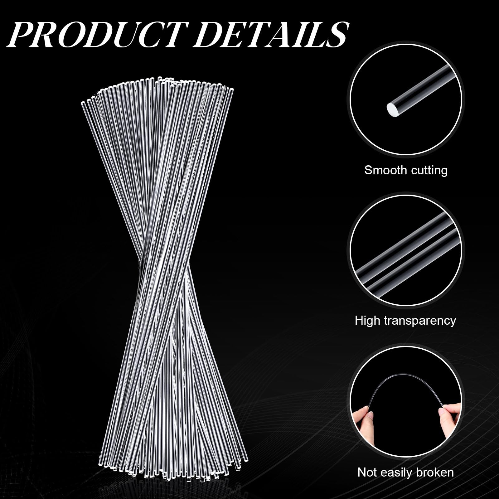 120 Pcs 8 Inch Clear Acrylic Rods 2 Mm Diameter Acrylic Dowel Rods round Plastic