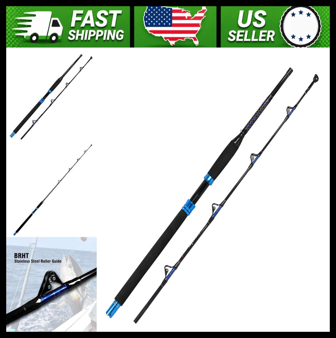 Fiblink Saltwater Offshore Trolling Rod 6 ft 30-120 lb