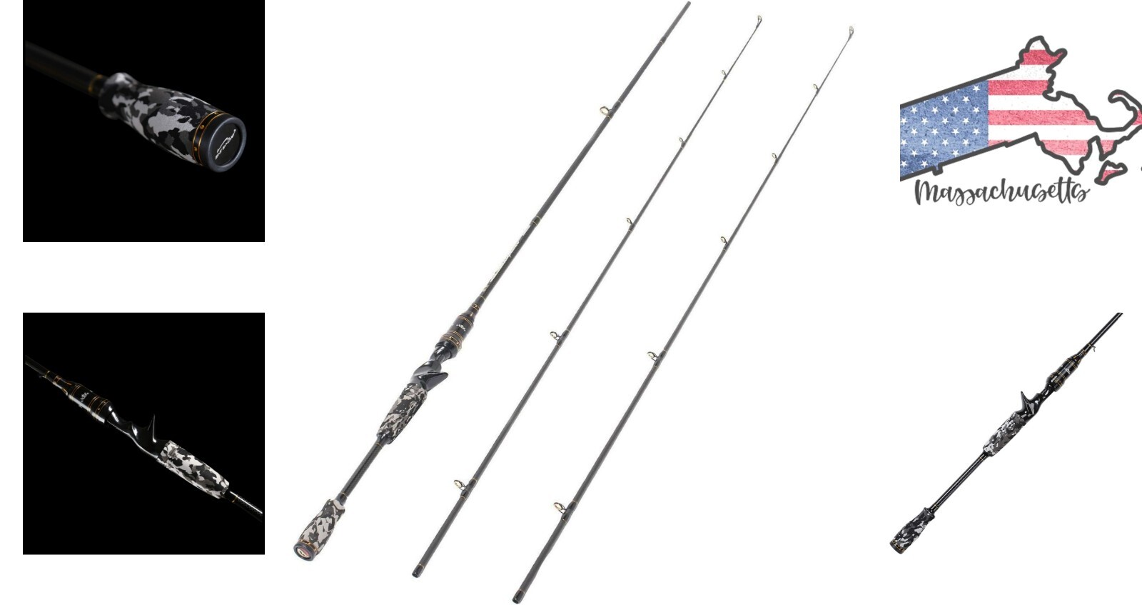 Camo Legend 2-Piece 7ft Casting Rod – 24 Ton Carbon Fiber Baitcasting – Mediu…