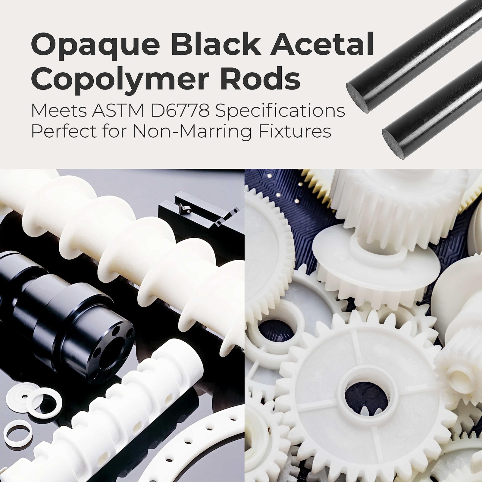 (2 Pack) Round Acetal Copolymer Rods – Standard Tolerance 1 ½ -Inch Diameter …