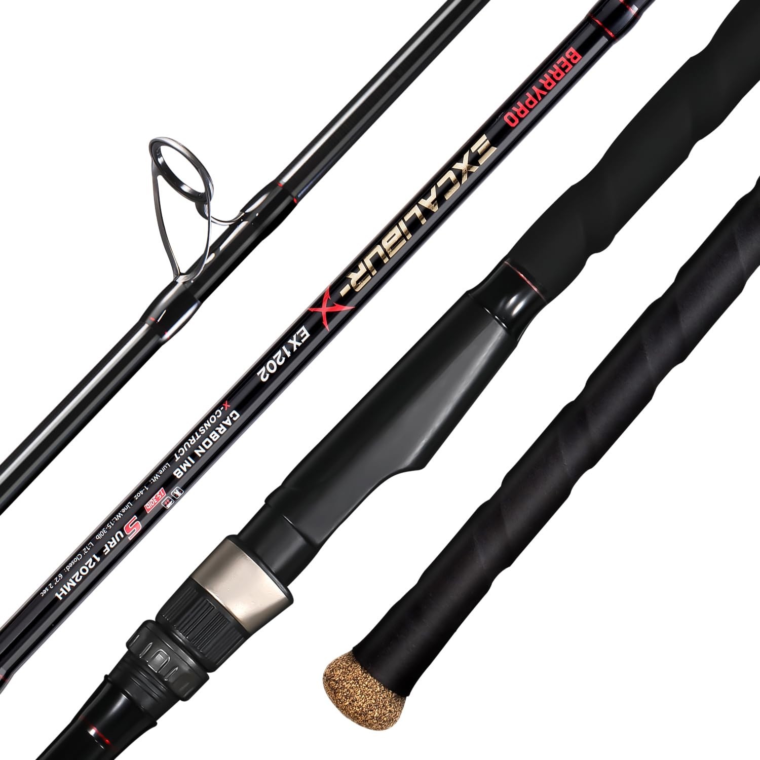 Berrypro Surf Spinning Rod Carbon Fiber Surf Rod Travel Fishing Rod 9/10/11/12