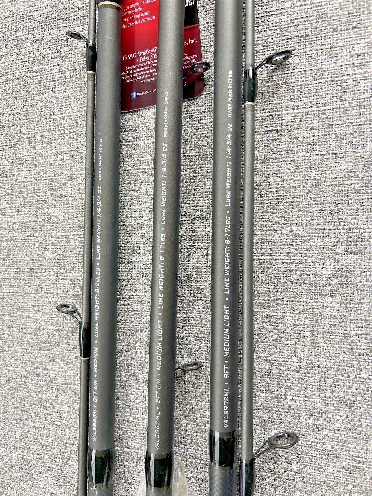 NEW Quantum Valiant Spinning Fishing Rods – 2-pc Rod Medium or Med – Light Pole