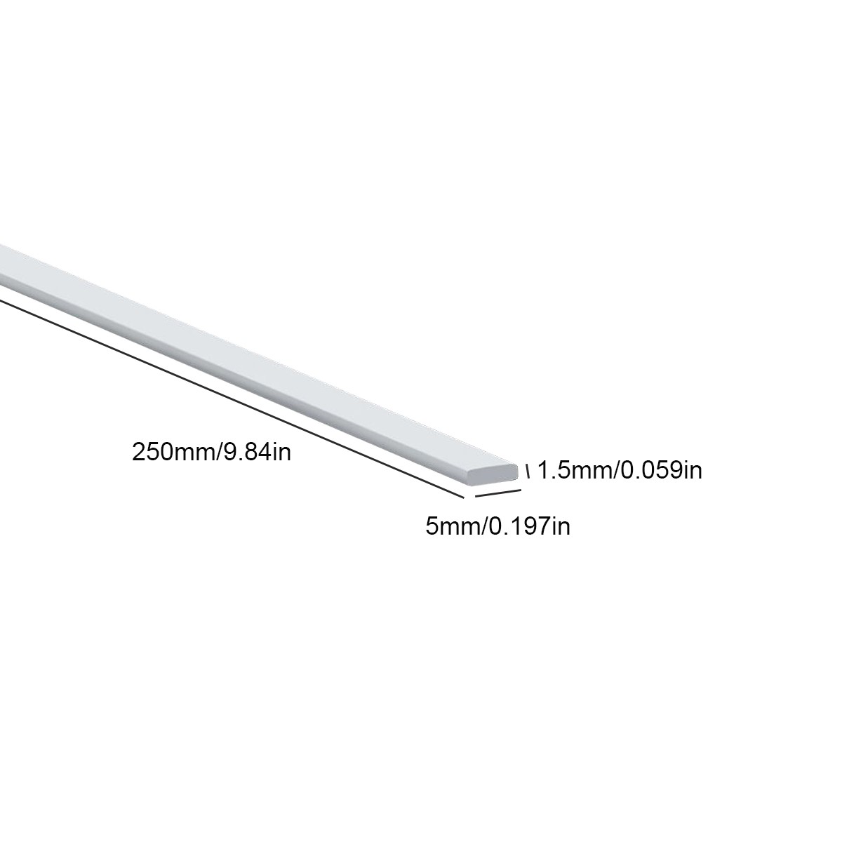 250mm ABS Flat Bar Rods Solids Plastic Sheet Strip – DIY Toys, Model Making ﻿