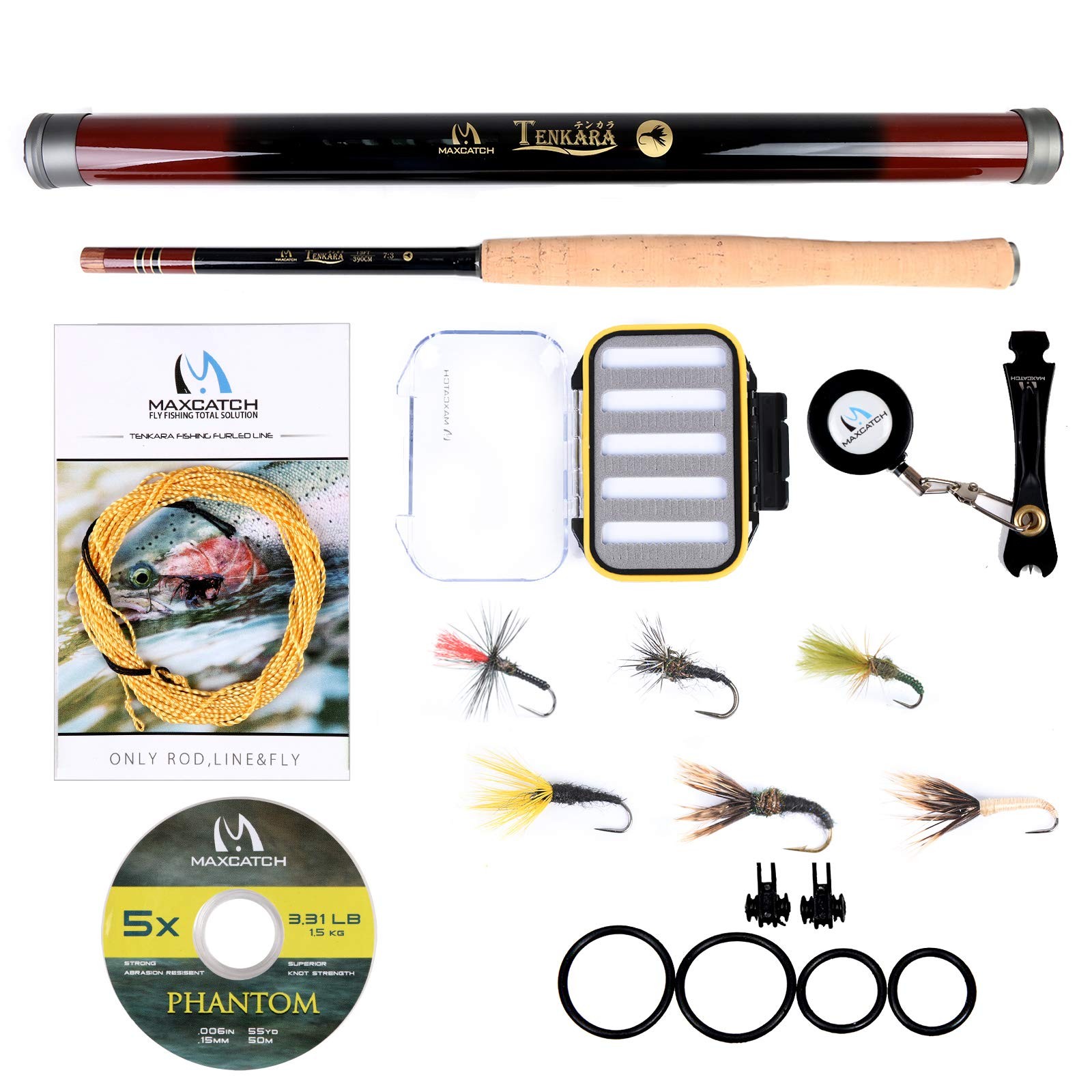 Maxcatch Tenkara Fly Fishing Rod Combo Complete Kit 11/12/13ft(Telescoping Ca…