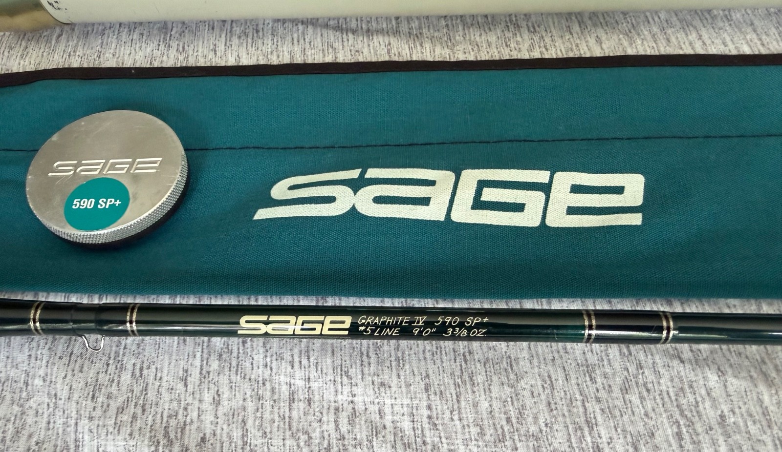 Sage SP+ 590-2 Graphite IV Fly Rod 9′ 5wt 2pc w/ Original Tube & Sock – NICE!