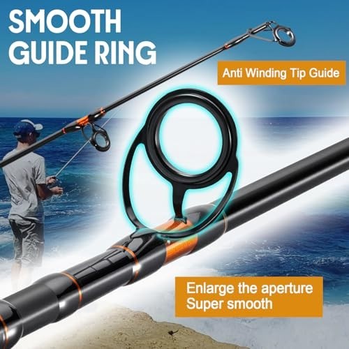Carbon Travel Surf Spinning Fishing Rod – 3 Piece M/MH, 9’/10’/11’/12′ – Lightwe