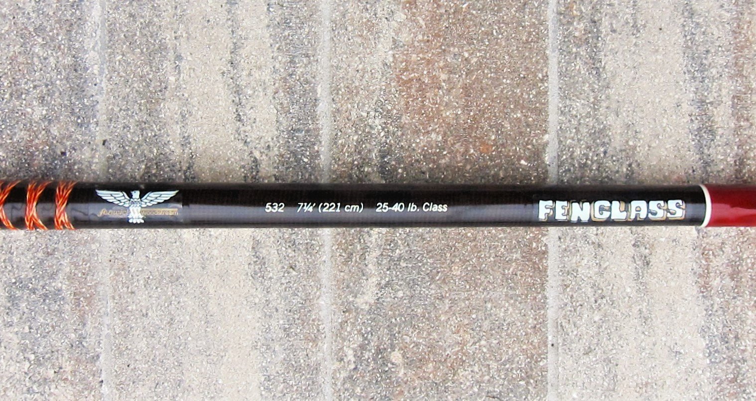 Vintage FENWICK FENGLASS 532 Stand-Up Rod: 7′ 1/4″; 25-40lb – NICE USED!!