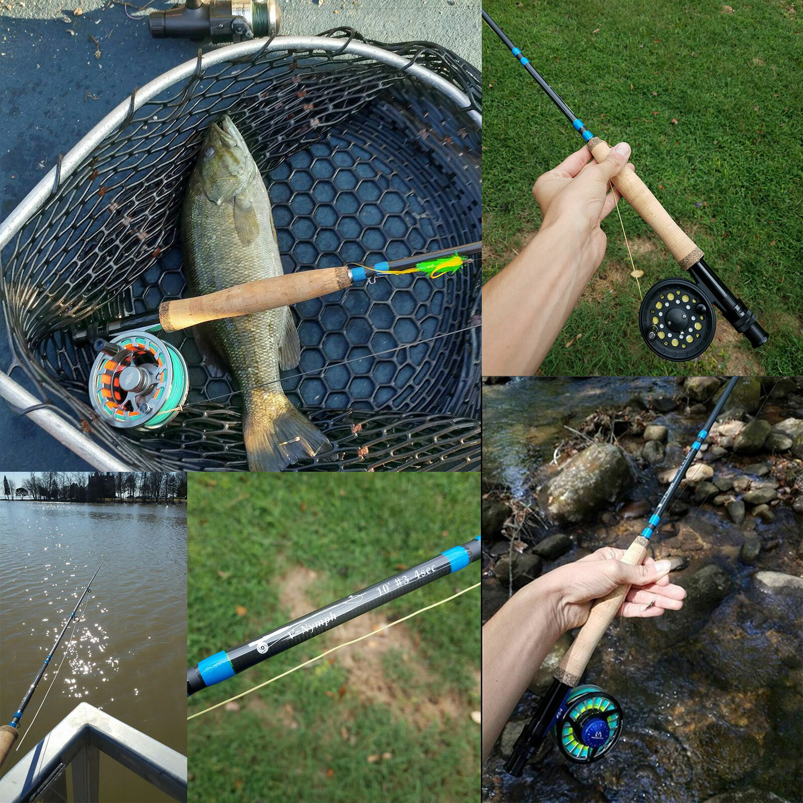 Maxcatch Nymph Fly Fishing Rod 2WT 3WT 4WT 10′ 11′ 4Sec IM10 Fast Action Rod