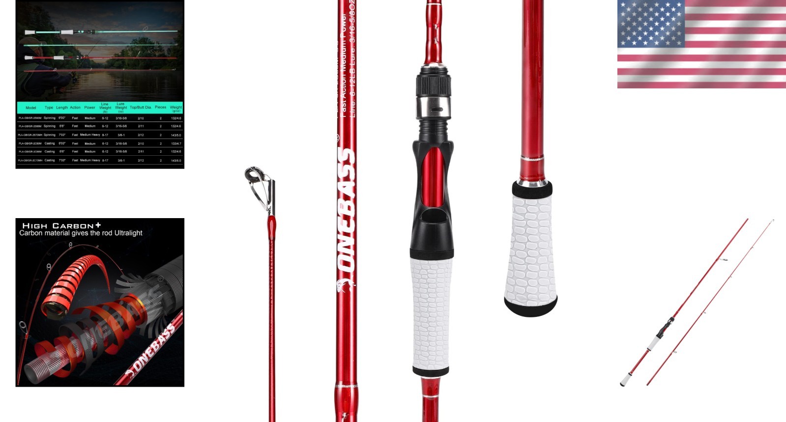 Ultra-Lightweight 7’0″ Carbon Fiber Fishing Pole – Designed for Bass Success